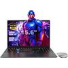 PINSTONE PC portatile 15,6 pollici 16 GB RAM 512 GB SSD Celeron N5095, laptop FHD 1920 x 1080, WiFi Bluetooth, lettore di impronte digitali, laptop desktop per studio e lavoro, tastiera AZERTY con pellicola