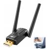 Ihteyuo Dongle Bluetooth PC, adattatore Bluetooth USB 5.4 USB, PC, 150 m, lungo raggio con antenna girevole, Cle per computer Windows 11 10 8.1 7, compatibile con cuffie, mouse, tastiera, plug and play
