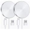 EXW Caricatore Wireless per iPhone, 15W Caricabatterie Ricarica Rapida, Portatile Senza Fili Magnetico Charger compatibile iPhone17/16/15/14/13/12 e Airpods 2/3/Pro (Pezzi 2, Bianco)