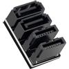 WLGQ Adattatore SATA a 7 pin maschio a femmina a 180 gradi, 4 porte, nero, finitura opaca, isolamento EVA, adattatore scheda madre