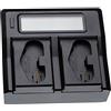vhbw caricatore duale compatibile con Canon EOS 1DX Mark III, 1D X, 1D X Mark II, 1DX Mark II camera - Stazione di carica con display, 8.4/12.6/16.8 V