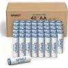 SPMST AA Alkaline Batteries 1.5V - Durable Double AA Alkaline Batteries, Suitable for Everyday Household Electronics (40-Pack)