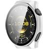 GIOPUEY Cover Compatibile con Huawei Watch GT 7 PRO, [2 Pezzi] Pellicola Protettiva Vetro + Cornice in Plastica Rigida Custodia - Silver+Silver
