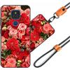JEZSTHAI Cover Compatibile con Motorola Moto E7 Plus Custodia in Silicone TPU Morbido con Cordino/Laccio Tracolla Cellulare,Antiurto AntiGraffio Protettiva Bumper Case con Disegno Motivi,Cover*A03