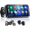 Wonsidary Schermo CarPlay per Moto 6,25 Pollici con TPMS e Android Auto