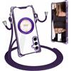 xinyunew Cover per Samsung Galaxy A57 con Cordino [Compatibile con Magnetica ] Custodia con Laccio Collana Tracolla Corda Cinghia, Ultra Sottile Trasparente Antiurto AntiGraffio Case, Viola