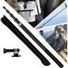 Junrvivy 3M Il bastone invisibile per selfie è regolabile liberamente in lunghezza Insta 360 x5 x4 x3, accessorio in fibra di carbonio Go Pro e custodia - argento