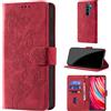 CaseGla Cover per Xiaomi Redmi Note 8 Pro, Rosso | Blocco RFID, Portafoglio Pelle PU, Flip Libro, Porta Carte, Magnetica Libretto, Antiurto Protezione Completa