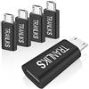 TRANLIKS Adattatore USB C Femmina a Micro USB Maschio Per Trasmissione e Ricarica.(5 Pezzi Nero)