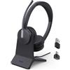 Yealink BH70 Dual Wireless - Cuffie Bluetooth con microfono, da ufficio, con supporto
