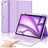 IVEOPPE Tastiera per iPad Air 13 M4 2026/M3 2025/M2 2024/iPad Pro 12.9 3-6 Gen | Cover Keyboard Touchpad 7 Colori Illuminato Staccabile, Italiano QWERTY, Custodia Tastiera Bluetooth con Portapenna, Viola
