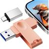 Nanopell [NO APP] Nanopell Chiavetta USB 64 GB con Adattatore Type C,Memoria Esterna lphone Chiavette USB per Scaricare Foto, 3 in 1 Pendrive per l0S/Android/Smartphone/PC, Plug-and-Play.