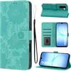 LSPCASA Cover per Samsung Galaxy A17, custodia a libro in PU, con scomparti per carte, funzione stand, motivo crisantemo, per Samsung Galaxy A17, verde
