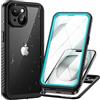 Lanhiem Cover per iPhone 15 Plus IP68 Impermeabile Magnetica Antiurto Blu | Custodia magnetica ricarica wireless,protezione outdoor completa,impermeabile,antipolvere e antischiizzi,ideale per cantieri