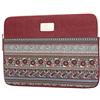 GODGETS 14 Pollici Stile Bohemien Custodia in Tela Borsa da Trasporto PC Portatile/MacBook Pro 14,Vino Rosso 1