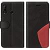 KKEIKO Cover Compatibile con Huawei P30 Lite, Custodia in PU Pelle per Huawei P30 Lite, Portafoglio Cover a Libro con Slot per Carte, Nero