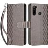 SIENIANLINE Cover per Xiaomi Redmi Note 8T PU Pelle Custodia Flip Cubo - Grigio