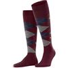 Burlington Edinburgh M Kh lana al ginocchio fantasia 1 paio, Calzini lunghi Uomo, Rosso Claret 8435, 40-46