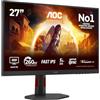 AOC Gaming Monitor Q27G4ZR 27 pollici 2560x1440, WQHD, 260Hz, Fast IPS Panel, 1ms GtG, Speakers, Height Adjustment, (HDMI2x 2.0 DP 1x 1.4) HDR400, G-Sync Compatible, Nero