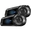 Fodsports FX-S Interfono Moto Coppia, Auricolare Casco Bluetooth 5.4 per 2 Piloti, Sistema di Comunicazione 1000m, Tripla Riduzione Rumore, Stereo HiFi, Vivavoce Musica e Chiamate, Impermeabile