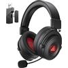 EKSA Cuffie da gioco wireless Bluetooth, 2,4 GHz, interfaccia USB e USB senza fili, durata della batteria 50 Hrs, microfono estraibile, cancellazione del rumore, senza cavo, per PC/PS4/PS5/Mac, E900BT