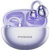 PTHTECHUS Cuffie Wireless, Sportivi Clip Aperta Cuffie Conduzione Ossea, Diaframmi 12mm ENC, Chiamate Cristalline, Auricolari Bluetooth 5.4 Compatibile iOS/Android, 30 ore di Riproduzione, Viola-b