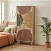 Dmora Guardaroba 2 Ante Kurma, Mobile Camera da Letto, Cabina Armadio portabiti, Armadio Appendiabiti, 80x45h190 cm, Multicolore