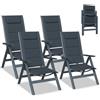 Devoko Set 4 Sedie da Giardino Pieghevoli in Alluminio - Poltrona da Giardino Esterna Regolabile in 7 Posizioni, Sedia Portatile a Schienale Alto Adatta a Tutte Tavole per Giardino, Terrazza, Piscina