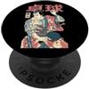 Grandio Design Sports Training And Fitne Giocatore di tennis da tavolo Samurai Vittoria Vintage Giapponese Kanji PopSockets PopGrip Adesivo