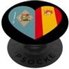 Spain Heritage Apparel Delaware e Spain United in Roots Cuore di Bandiera PopSockets PopGrip Adesivo