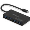 WAYTEX Hub USB 3.0 con 4 porte, cavo 15 cm USB C 3.1 ad alta velocità 5 Gbps e protezione da sovratensioni, compatibile con PC fisso e portatile, Macbook, iPad Pro, iPad Air, iPhone e Android con