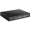 D-Link DGS-1100-24PV2/E Smart Switch Gestito PoE, 24 Porte Gigabit di cui 12 Porte PoE a 100W, 802.3af/at, Supporto VLAN, Funzionalità layer 2, QoS, 802.3az EEE - Cavo di alimentazione UE