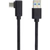 PremiumCord Cavo di Collegamento USB 3.2 Gen 1, Cavo Dati Superspeed Fino a 5Gbit/s, Cavo di Ricarica Fino a 2A, Potenza 40W, da USB Tipo A Maschio a USB Tipo C Maschio Piegato a 90°, Nero, 1m