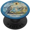 Europe Total Solar Eclipse Iceland Eclissi solare totale 08.12.2026 Islanda Gyrfalcon PopSockets PopGrip Adesivo