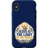 Jesus Is The Light Christian Faith Bible Custodia per iPhone X/XS Jesus Is The Light Of The World Shirt John 8:12 Christian