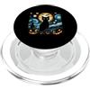 Starry Night Halloween Black Cat Van Gog Halloween Notte Stellata Gatto Nero Van Gogh Gatto Halloween PopSockets PopGrip per MagSafe