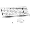 LeadsaiL FA98 Tastiera Mouse Meccanica Senza Fili Set Tastiera e Mouse Basso con Interruttore Rosso, Francese AZERTY, Connessione 2.4Ghz, 98 Tasti per Windows MacOS Computer PC-Argento