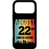 Born In August The Twenty Two Month 8 Da Custodia per iPhone 17 Pro Max Agosto 22 Edizione Limitata Retro Vintage Compleanno