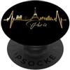 Skylines di Parigi con amore per i fan d Parigi Skyline Heartbeat Torre Eiffel Francia I Love Paris PopSockets PopGrip Adesivo