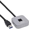 Inline Scanner di impronte digitali con hub USB, Windows Hello, USB-A/USB-C, argento