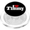 LOVE OF TIMMY HEART PERSONALIZED NAME AP I LOVE HEART TIMMY TIM TIMOTHY NOME SU UNA TEE (TESTO BIANCO) PopSockets PopGrip per MagSafe