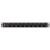 LANBERG REGLETA RACK PDU 19 1U 16A 9 SCHUKO 3M NEGRO
