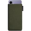 Adore June Classic Verde-Oliva Custodia compatibile con Samsung Galaxy S26 Plus, Tessuto Resistente con Display di Pulizia Effetto