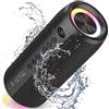 ZEALOT Cassa Bluetooth 40W,Altoparlante Portatile Impermeabile IPX6,Cassa Bluetooth 5.2 Wireless con Luci a LED,Bassi Profondi, AUX,Carta di TF,per Viaggi/Esterno