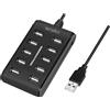 LogiLink UA0125 Hub USB 2.0 LogiLink, 10 porte, con interruttore di accensione/spegnimento, nero