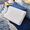 Sleep Innovations Cuscino sagomato in memory foam, formato da viaggio, per allineamento testa, collo e spalle, per chi dorme sul lato e sulla schiena, supporto medio, bianco