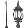 BAKAJI Lampione Vittoriano Classico da Giardino in Alluminio Lampada Lanterna Colore Grigio Finitura Anticata Verde Bronzo IP44 E27 (1 Luce 200 cm)