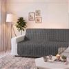 Italian Bed Linen Copridivano Fascia Elegant No Stiro - Waterproof - Proteggi Divano 175x190 cm in Microfibra Trapuntato e Imbottito - Lavabile - Grigio Chiaro/Fumo