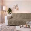 Italian Bed Linen Copridivano Fascia Elegant No Stiro - Waterproof - Proteggi Divano 175x190 cm in Microfibra Trapuntato e Imbottito - Lavabile - Tortora/Panna
