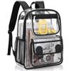 Zynaxir Zaino Trasparente Grande PVC Impermeabile Scuola Borsa Plastica Casual Bag Zainetto Robusto Durevole Borsa Libro per Scuola Palestra Lavoro Viaggio Stadio Uomo Donna (Version C)
